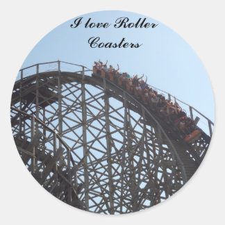 I love Roller Coasters stciker Classic Round Sticker