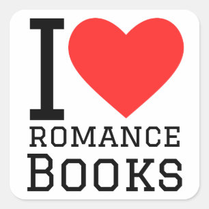 I love romance books square sticker