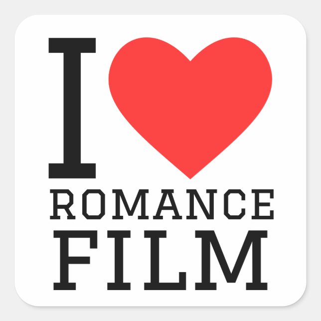 I love romance film square sticker (Front)