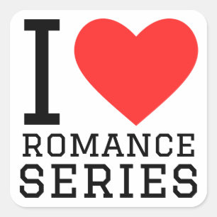 I love romance series square sticker