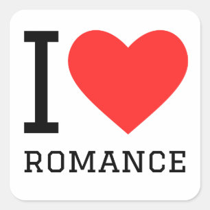 I love romance square sticker