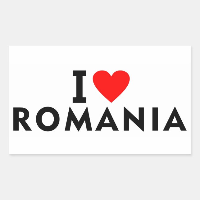 I love Romania country like heart travel tourism Rectangular Sticker (Front)