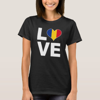I Love Romania Heart Flag Romania T-Shirt