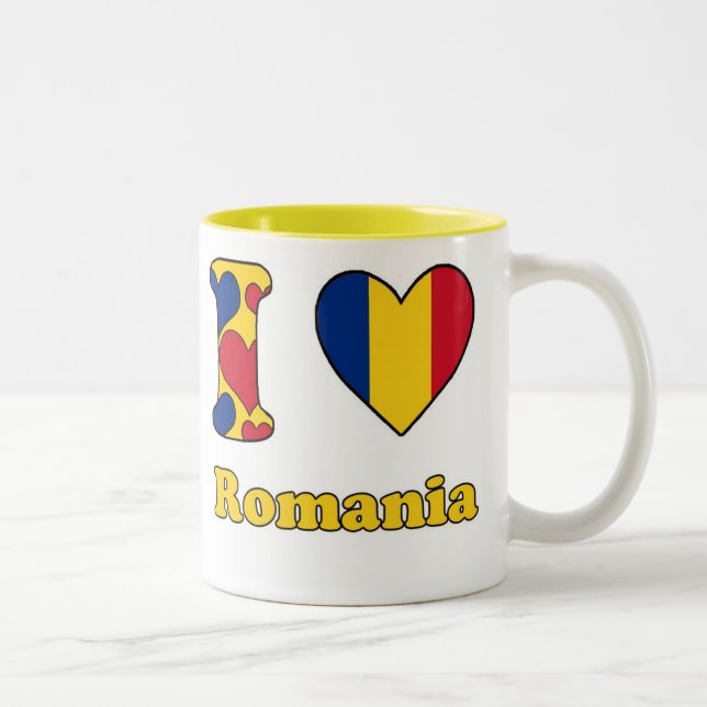 I love Romania Two-Tone Coffee Mug (Right)