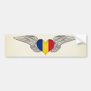 I Love Romania -wings Bumper Sticker