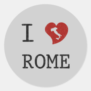 I Love Rome Classic Round Sticker