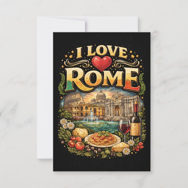 I Love Rome Thank You Card (Front)