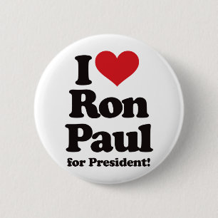 I Love Ron Paul for President 6 Cm Round Badge