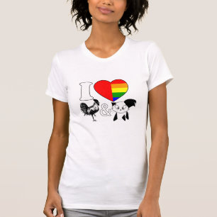 I Love Roosters and Cats - Shirt 4 bisexual Girls
