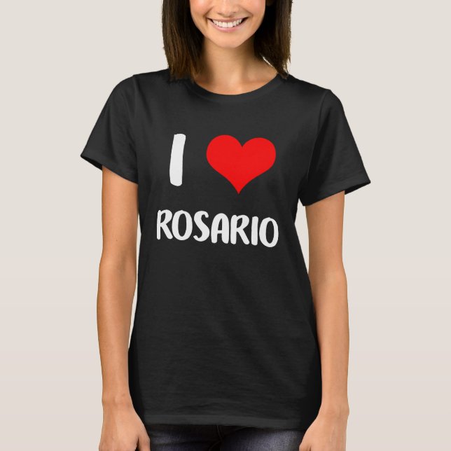 I love ROSARIO  valentine guy heart Anniversary 6 T-Shirt (Front)