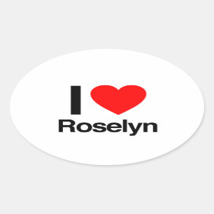 i love roselyn oval sticker