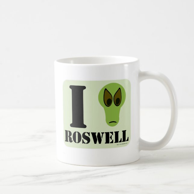 I Love Roswell Fun Alien Logo UFO Design Coffee Mug (Right)