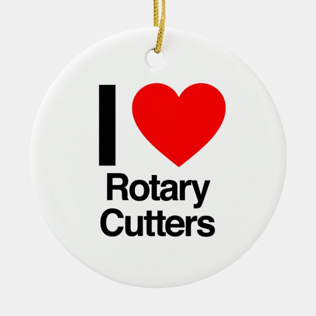 I love rotary cutters ceramic tree decoration (Front)