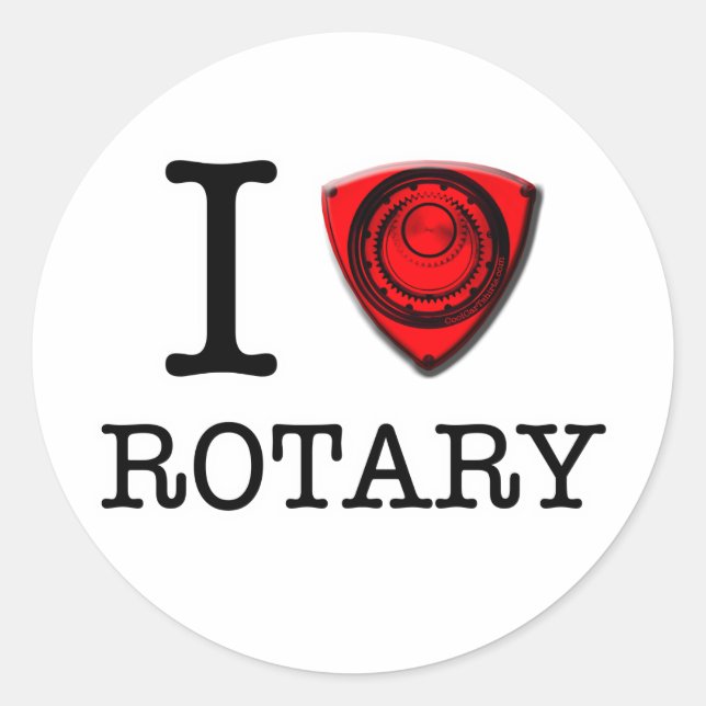 I love Rotary Engine Classic Round Sticker (Front)