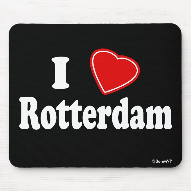 I Love Rotterdam Mouse Mat (Front)