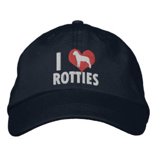 I Love Rotties Dark Embroidered Hat