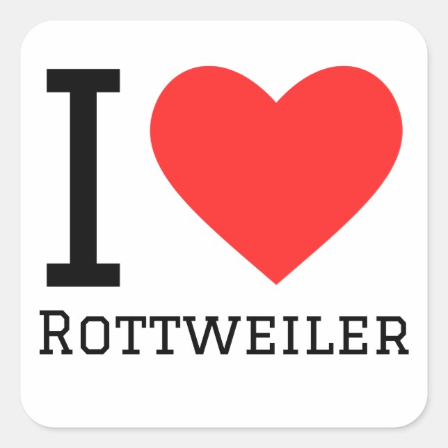 I love Rottweiler  Square Sticker (Front)