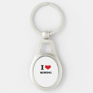 I Love Rowing Key Ring