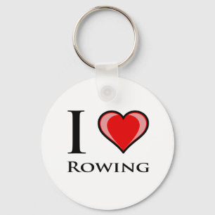 I Love Rowing Key Ring