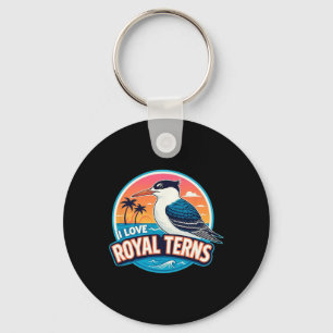 I Love Royal Terns Bird Watcher Sarasota Bradenton Key Ring