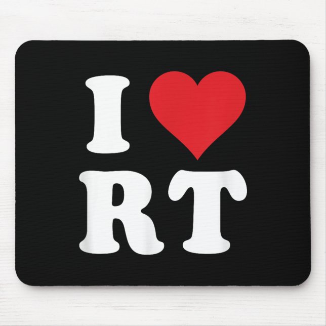 I Love Rt Initials I Heart R.t. First Last Name R  Mouse Mat (Front)