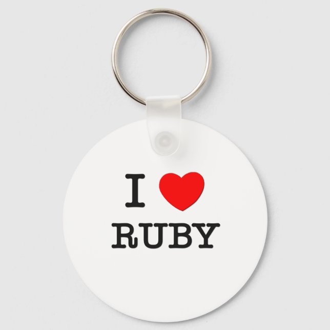I Love Ruby Key Ring (Front)
