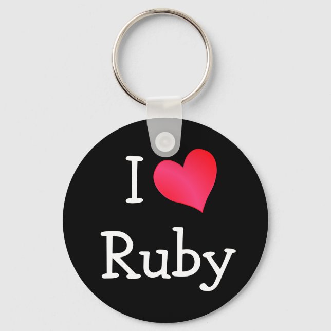 I Love Ruby Key Ring (Front)