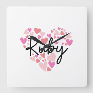 I love Ruby Square Wall Clock