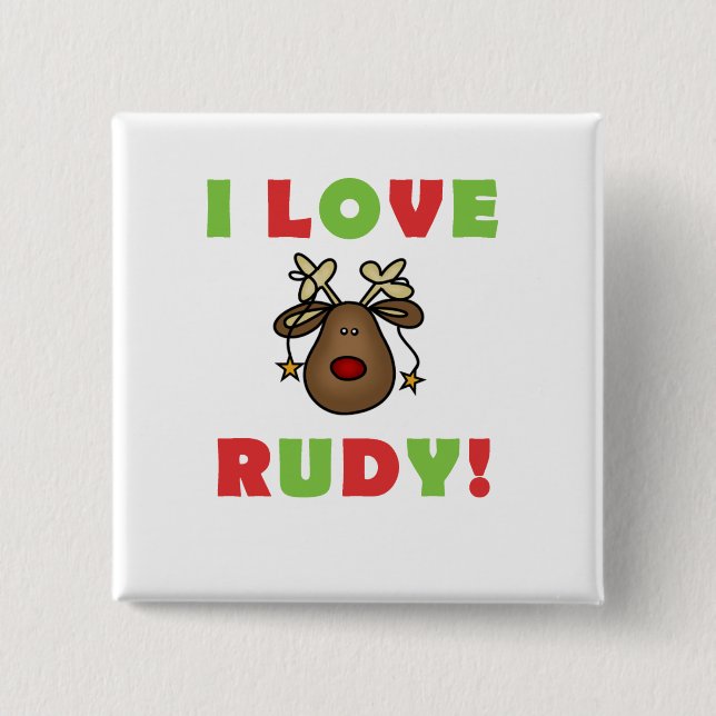 I Love Rudy Tshirts and Gifts 15 Cm Square Badge (Front)