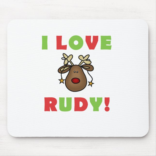 I Love Rudy Tshirts and Gifts Mouse Mat (Front)