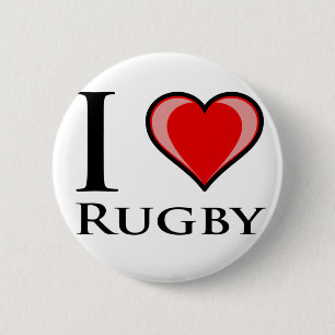 I Love Rugby 6 Cm Round Badge