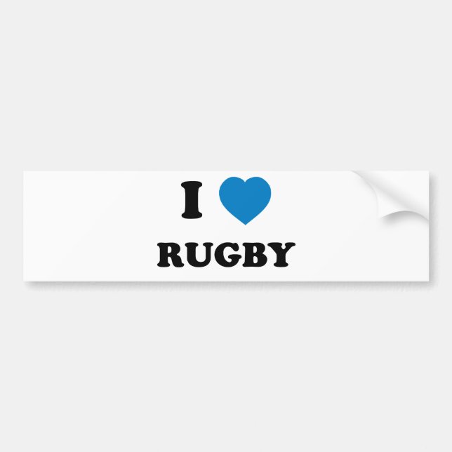I Love Rugby Bumper Sticker (Front)