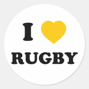 I Love Rugby Classic Round Sticker