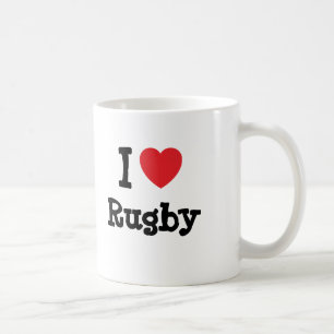 I love Rugby heart custom personalised Coffee Mug