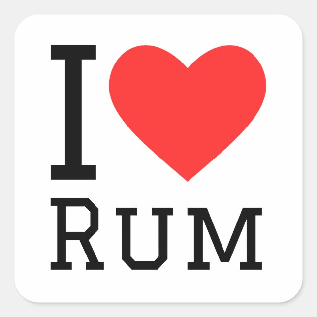 I love rum square sticker (Front)