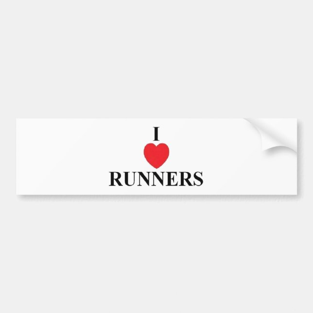 I Love Runners Bumper Sticker (Front)