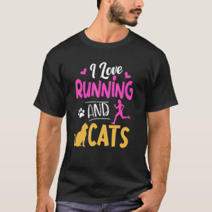 I Love Running  Cat   Women Runner T-Shirt