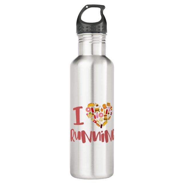 I Love Running (For Food) 710 Ml Water Bottle (Front)