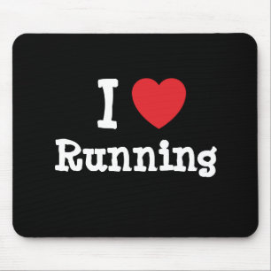 I love Running heart custom personalised Mouse Mat