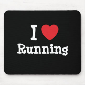 I love Running heart custom personalised Mouse Mat