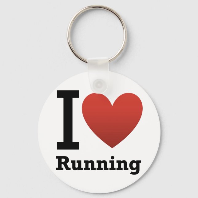I Love Running Key Ring (Front)