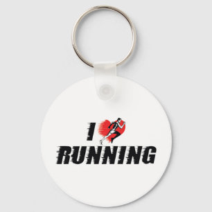 I Love Running Keychain