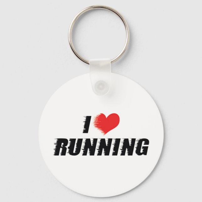 I Love Running Keychain (Front)