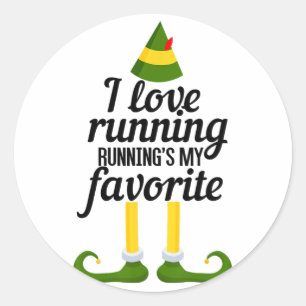 I Love Running, Running's My Favorite Funny Christ Classic Round Sticker