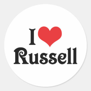 I Love Russell Classic Round Sticker
