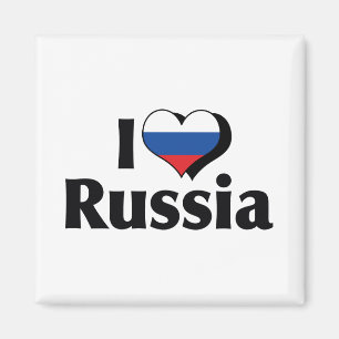 I Love Russia Flag Magnet
