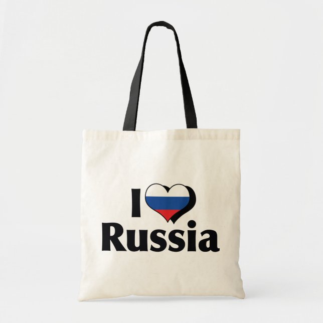 I Love Russia Flag Tote Bag (Front)