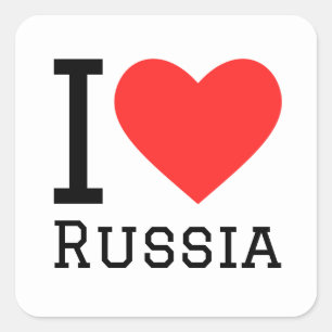 I love Russia square sticker