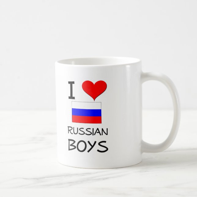 I Love Russian Boys Coffee Mug (Right)