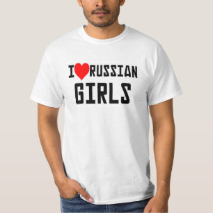 I Love Russian Girls Funny Russia CCCP Humour T-Shirt